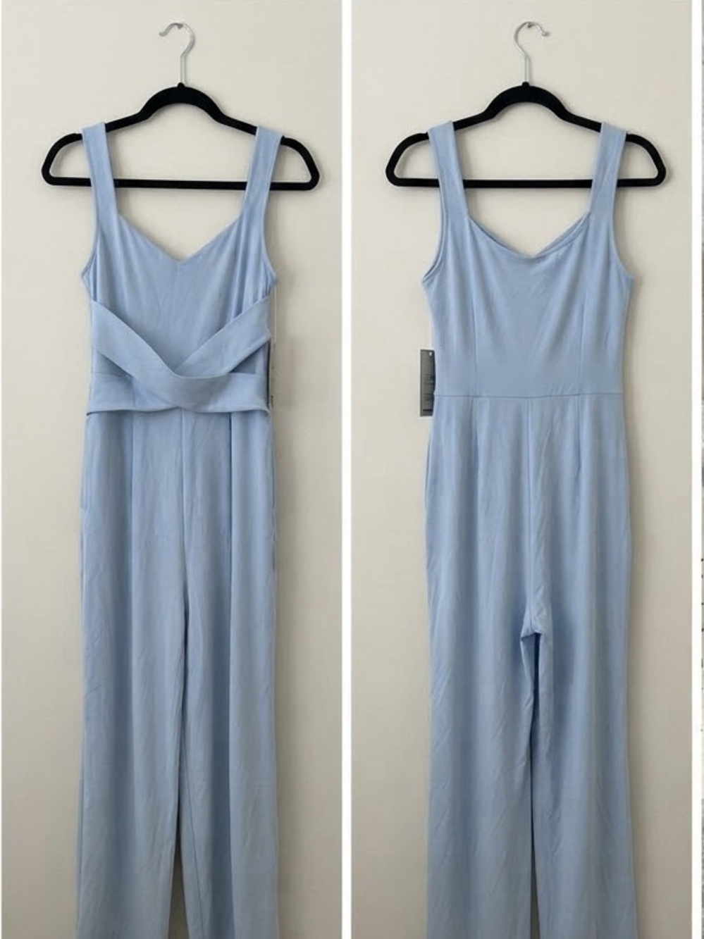 HALARA Light Blue Scoop Neck Tank Jumpsuit